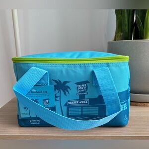 TRADER JOE'S | Mini Insulated Tote Bag - Blue/Citron